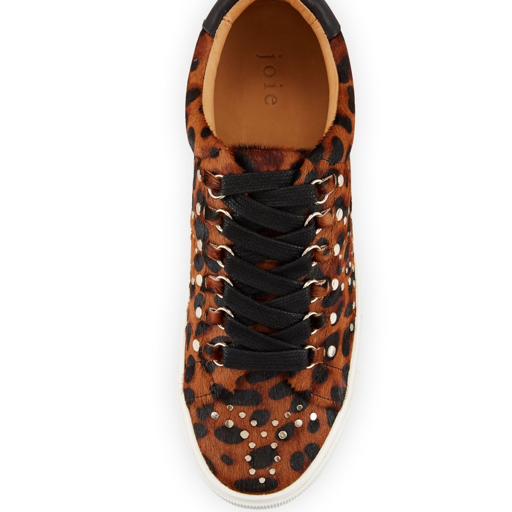 JOIE Handan Leopard Hair Leather Platform Sneakers - Picture 4 of 7